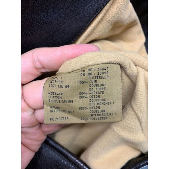 Marc New York Andrew Marc Leather Jacket‎ Mens Large Brown Lined Button Front - Picture 9 of 12